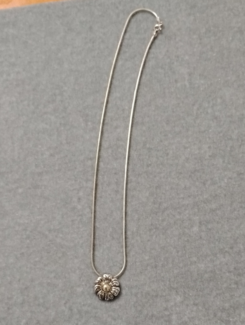 Dainty Sterling Silver Sun Flower Pendant Necklace